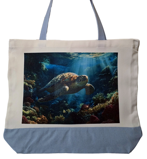 Tropical Sea Turtle Canvas Bags